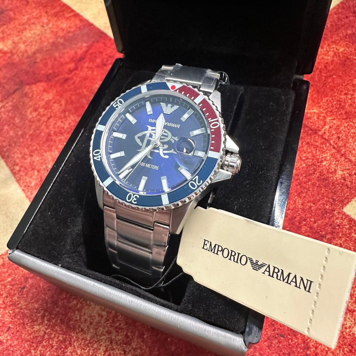 Glasgow Rangers FC Emporio Armani Designer Divers style Watch
