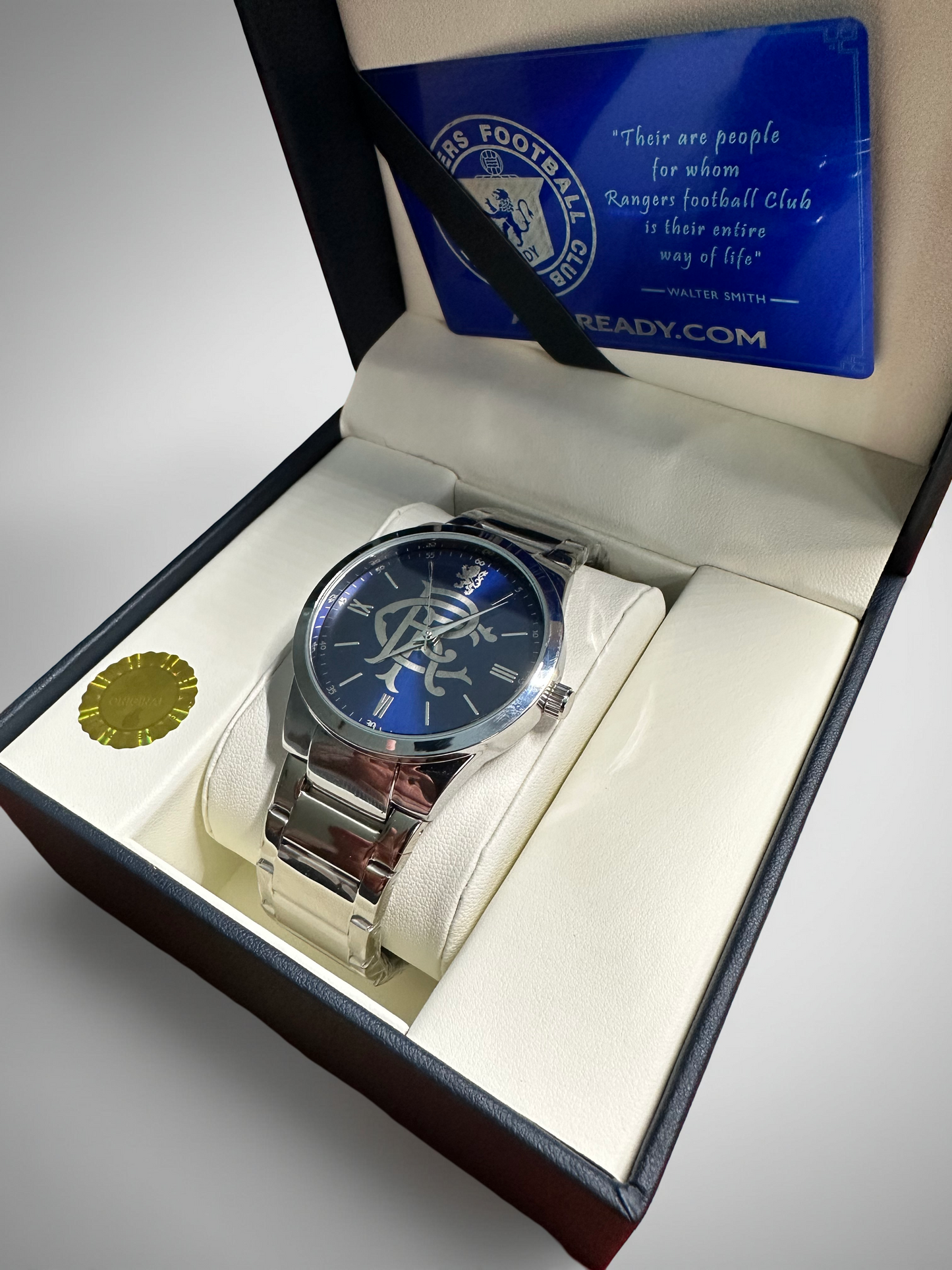 Rangers FC Aye-Ready crest watch handmade in the uk designer watch