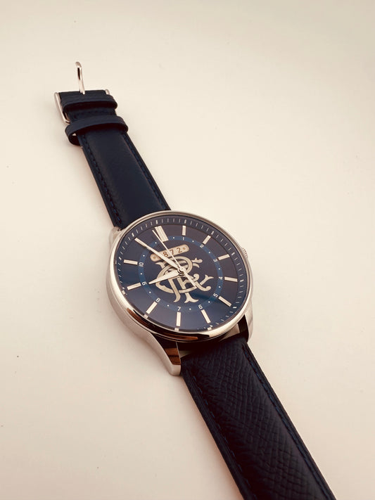 Glasgow Rangers FC aye-ready 1872 blue edition designer watch by fossil