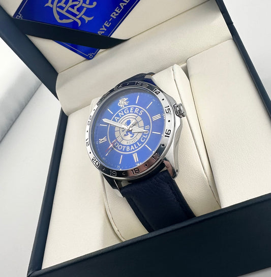 Glasgow Rangers FC aye-ready 1872 blue edition designer watch by fossil