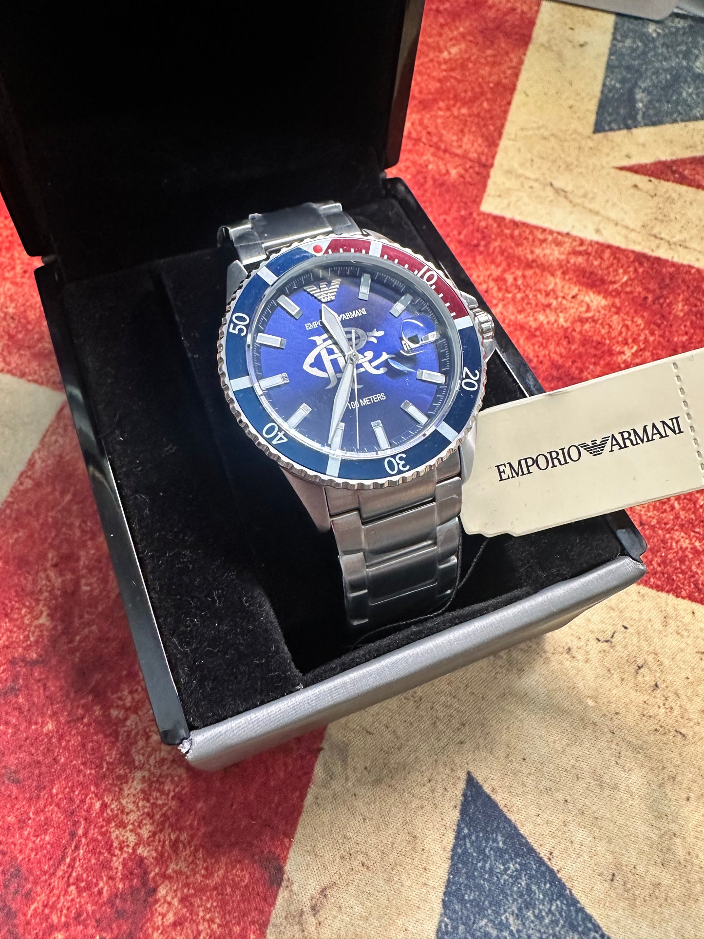 Glasgow Rangers FC Emporio Armani Designer Divers style Watch
