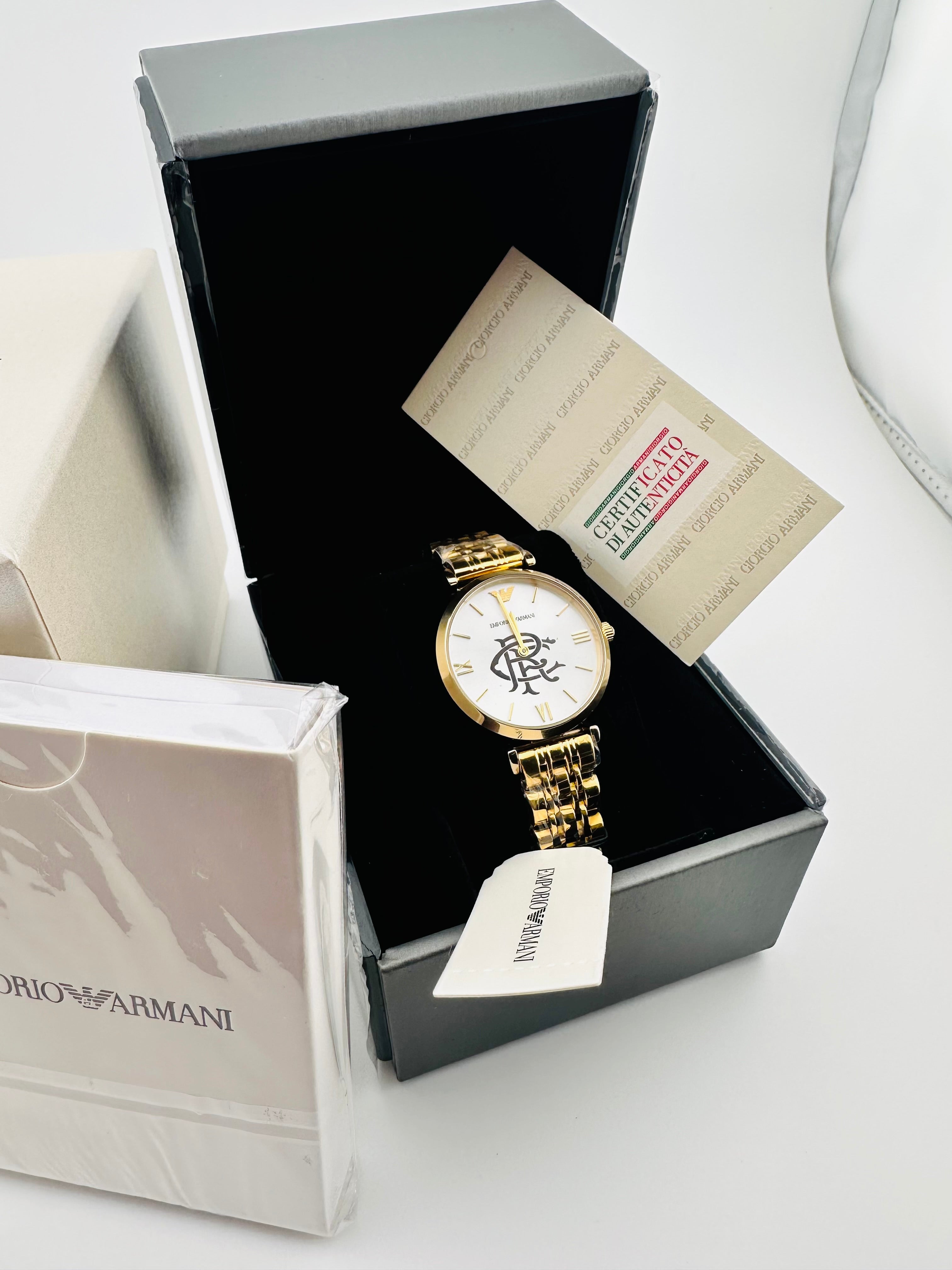 Rangers FC Emporio Armani ladies gold designer watch