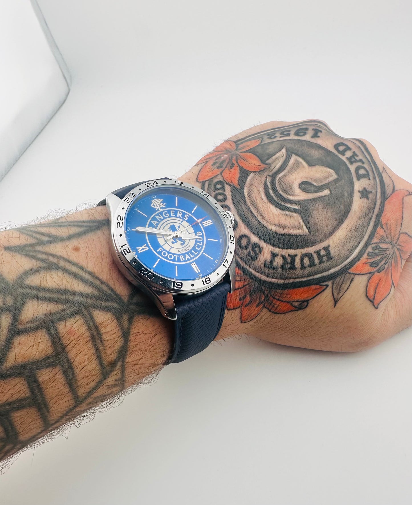 Glasgow Rangers FC aye-ready 1872 blue edition designer watch by fossil