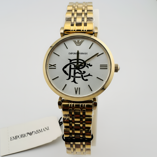 Rangers FC Emporio Armani ladies gold designer watch