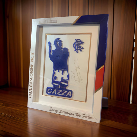 hand made 3d football artwork with player of your choice - paul gascoigne Gazza Glasgow rangers