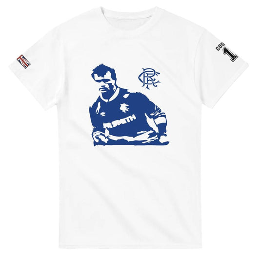 Davie Cooper T-Shirt | Unique Icons of Ibrox Collection | Handmade Legend Tee