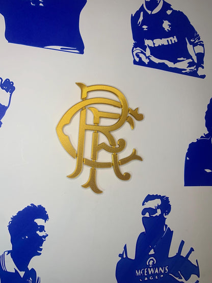 RFC Gold Crest 3D Printed Rangers Wall Art – Glasgow Rangers FC Legend -RFC-Custom Gift- Icons of Ibrox-the gaffer