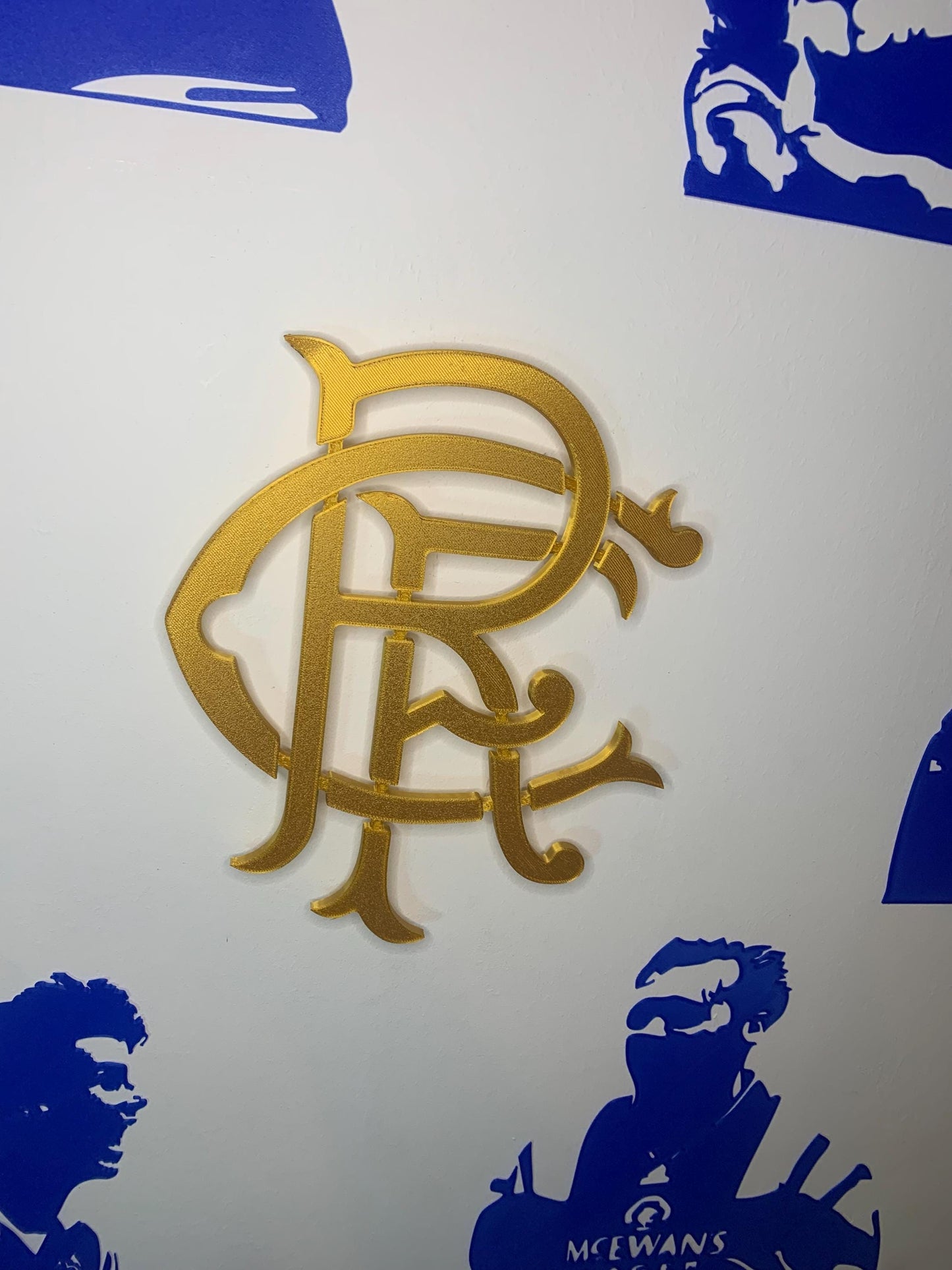 RFC Gold Crest 3D Printed Rangers Wall Art – Glasgow Rangers FC Legend -RFC-Custom Gift- Icons of Ibrox-the gaffer