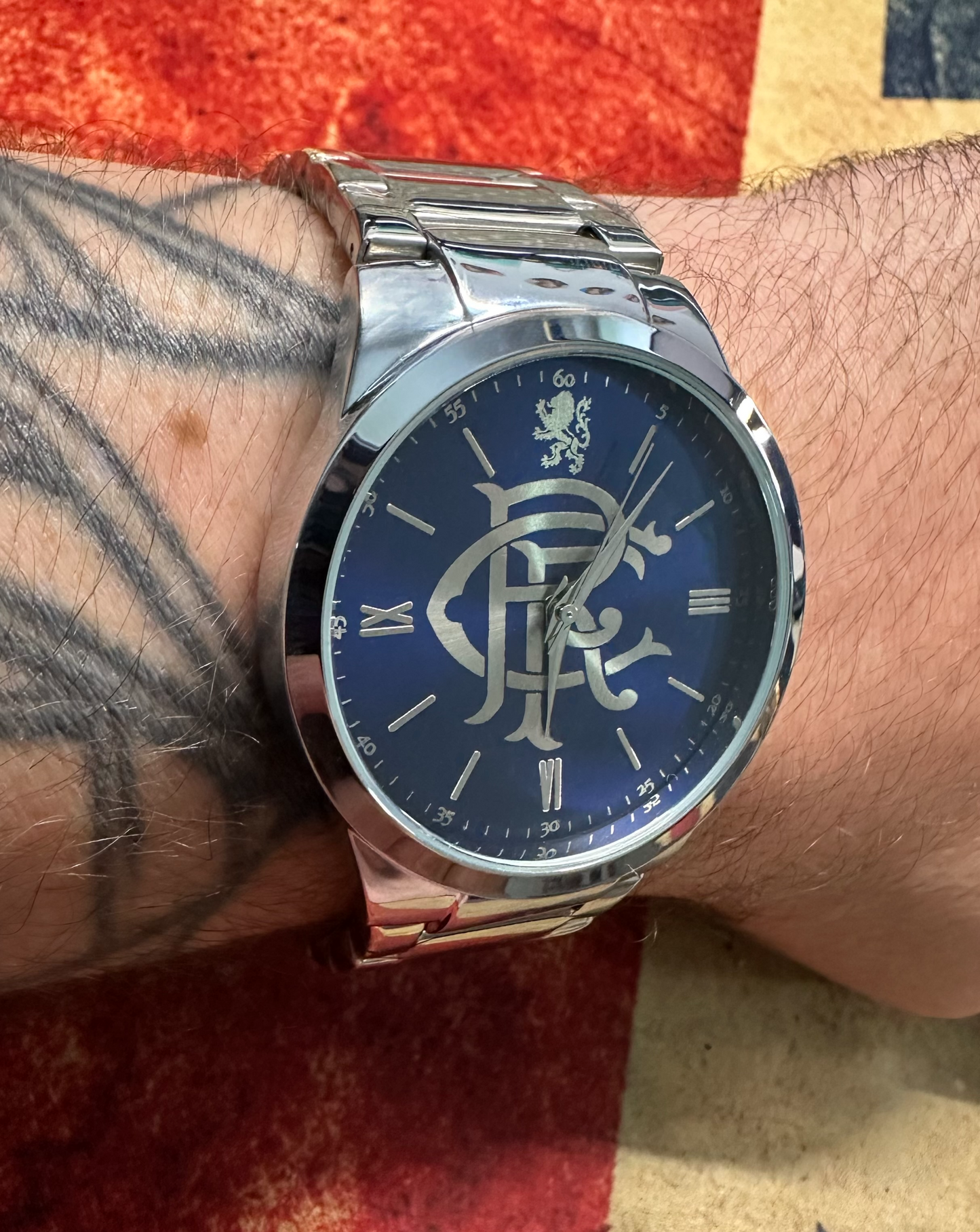 Rangers FC Aye-Ready crest watch handmade in the uk designer watch